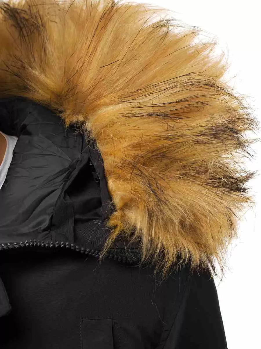 Bomber stila ziemas melna vīriešu jaka Lemor