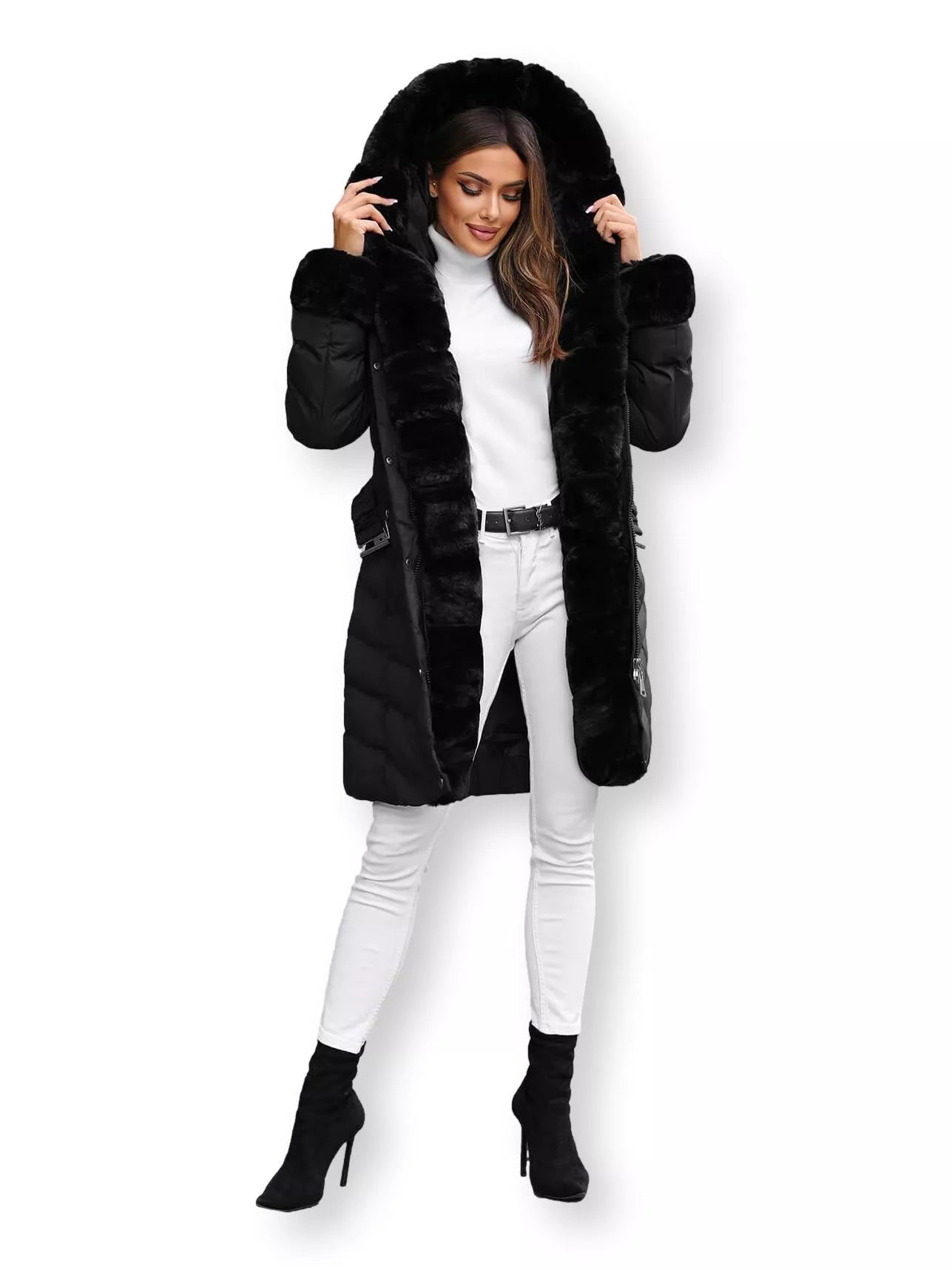 Melna jaka ar kažokādu Dorter