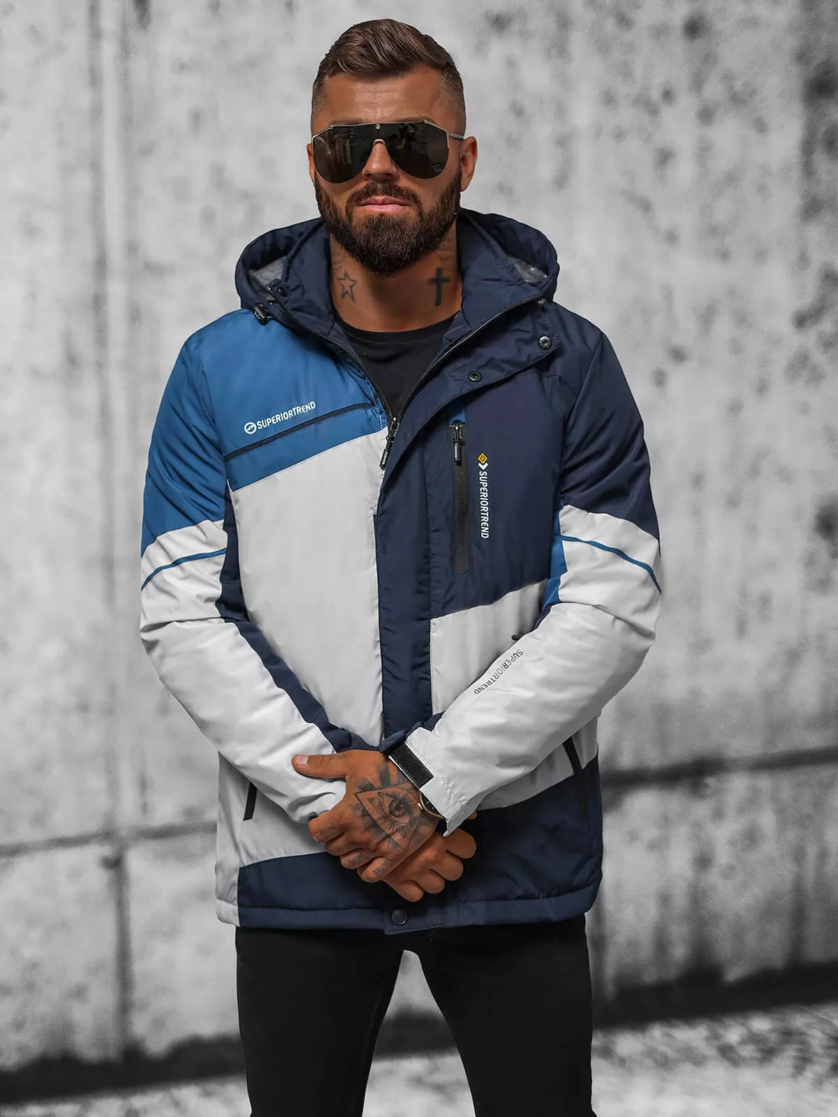 Pelēki tumši zila jaka Reker