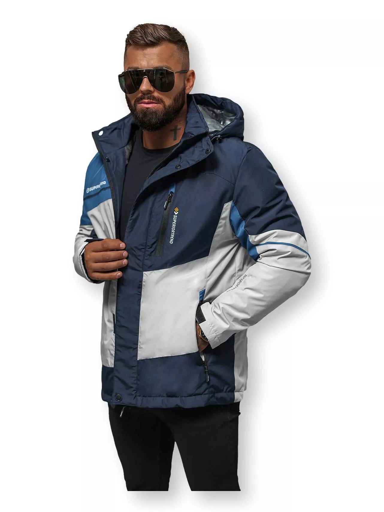 Pelēki tumši zila jaka Reker