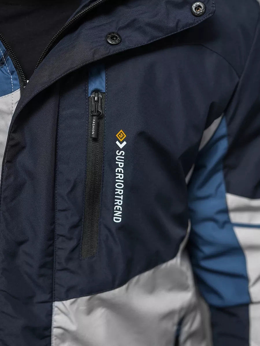 Pelēki tumši zila jaka Reker