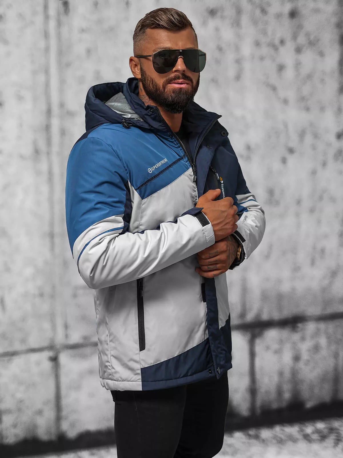 Pelēki tumši zila jaka Reker