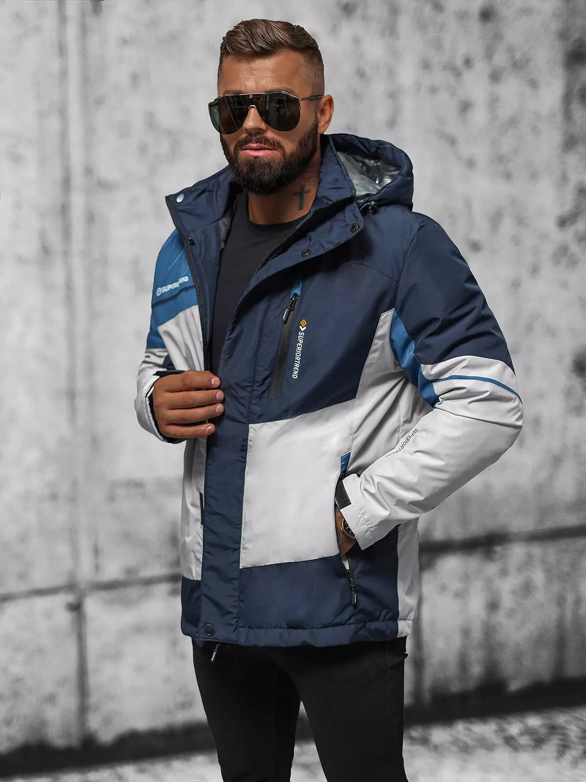 Pelēki tumši zila jaka Reker