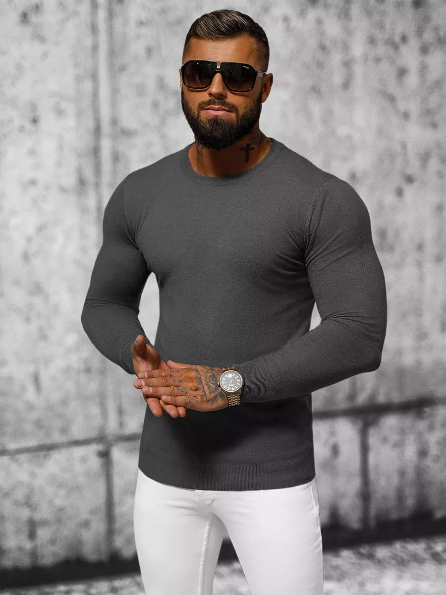 Tumši pelēks džemperis vīriešiem Zadal