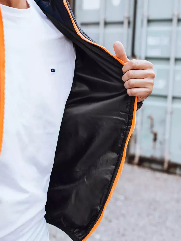 Vīriešu tumši zila jaka ar oranžām detaļām Karen