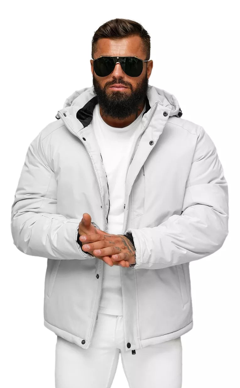 Gaiši pelēka vīriešu ziemas jaka Gamol