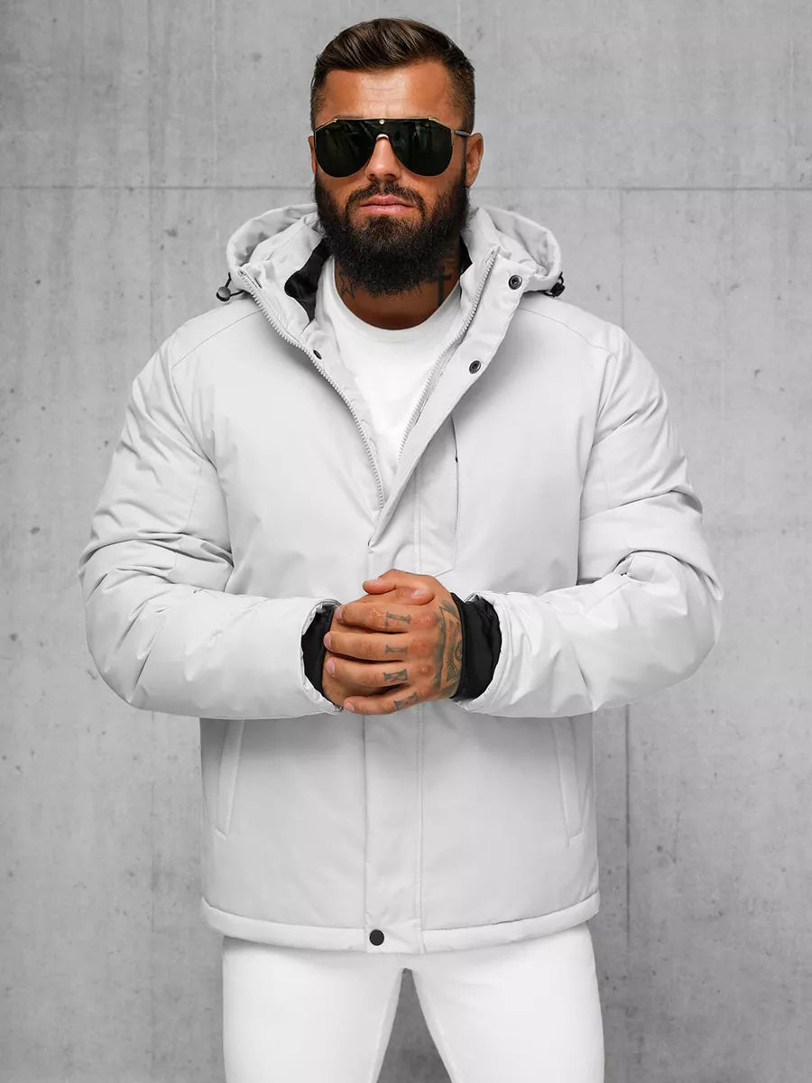 Gaiši pelēka vīriešu ziemas jaka Gamol