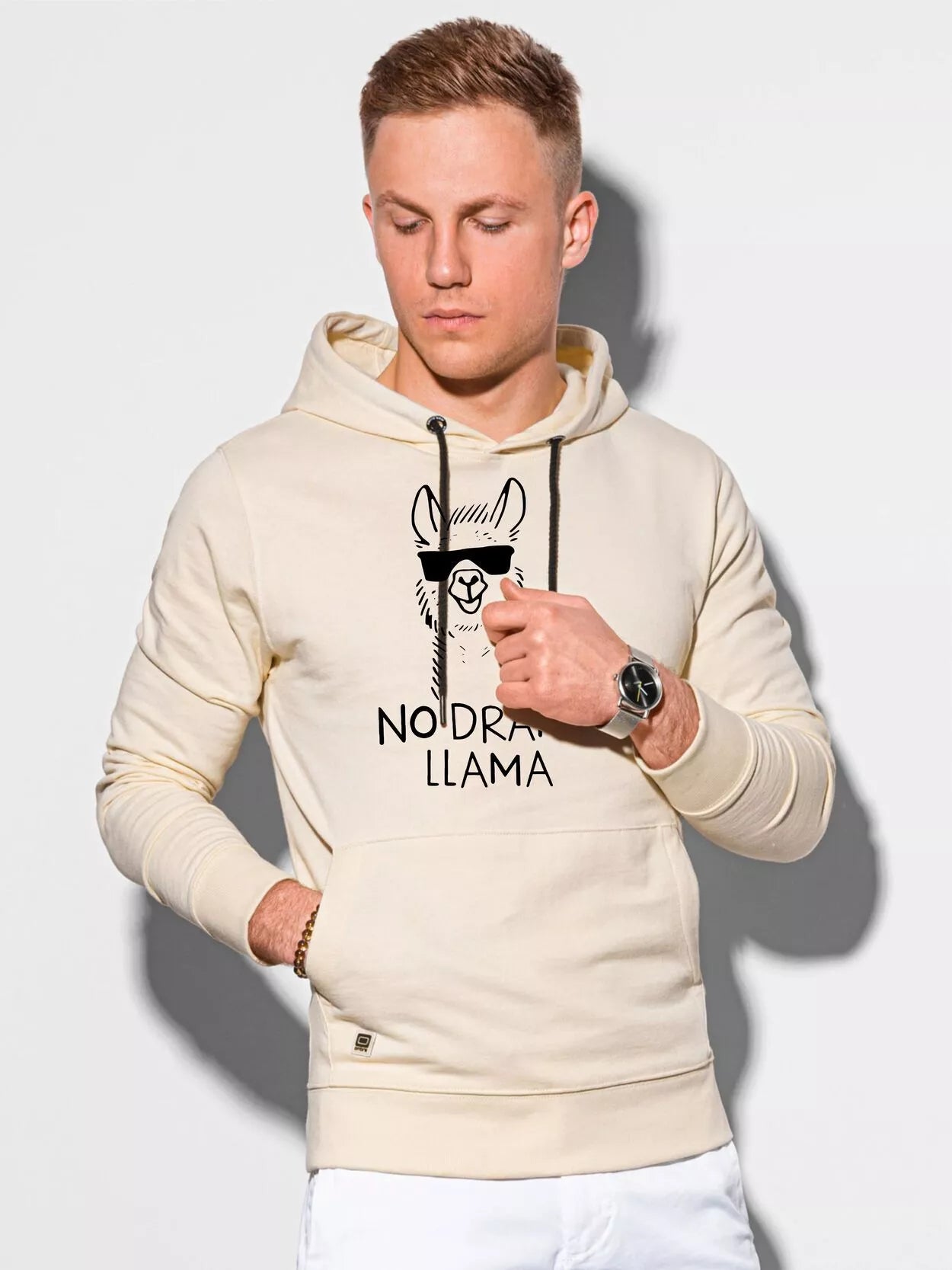 Dzeltens kapučjakas džemperis Bez drāmas Lama 