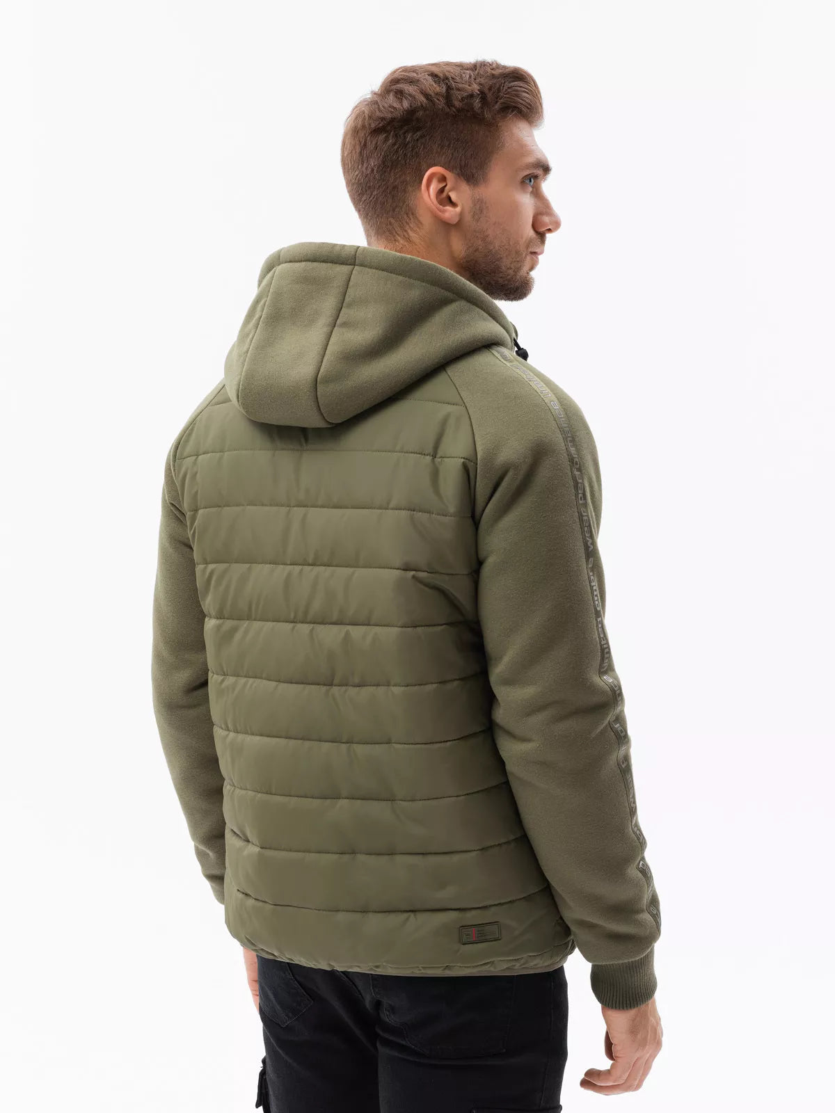 Khaki krāsas jaka ar kapuci vīriešiem Okar