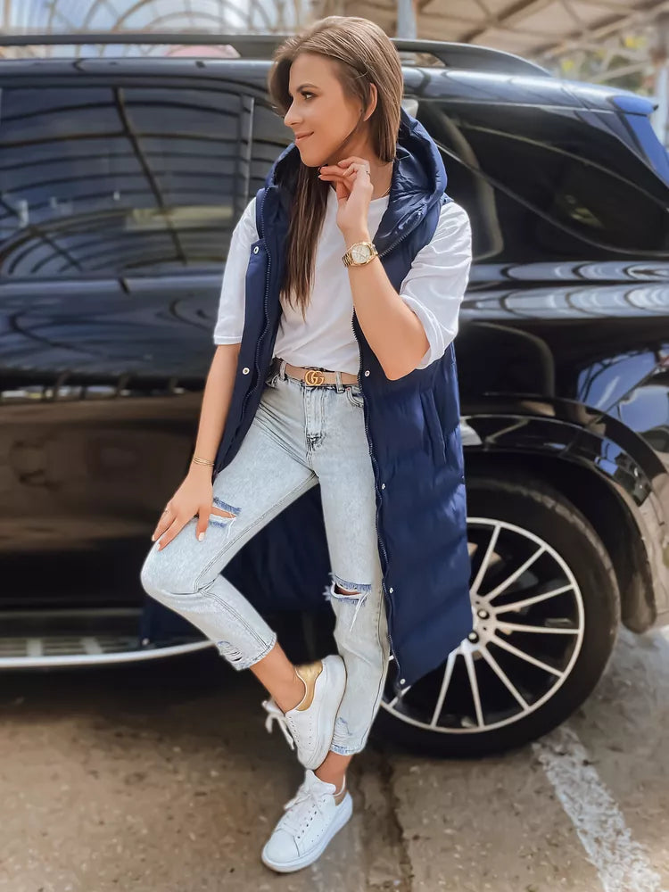 Tumši zila sieviešu kapuces veste Luves