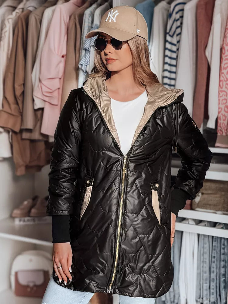 Melna sieviešu stepēta jaka Livi