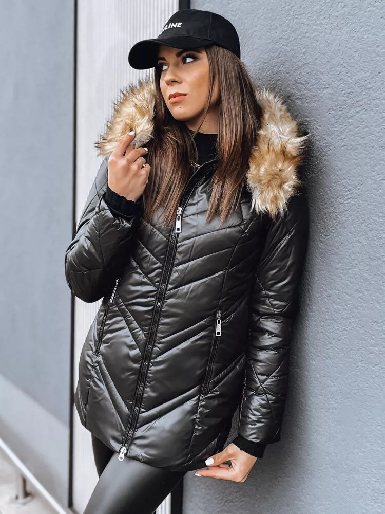 Melna sieviešu ziemas jaka Solar