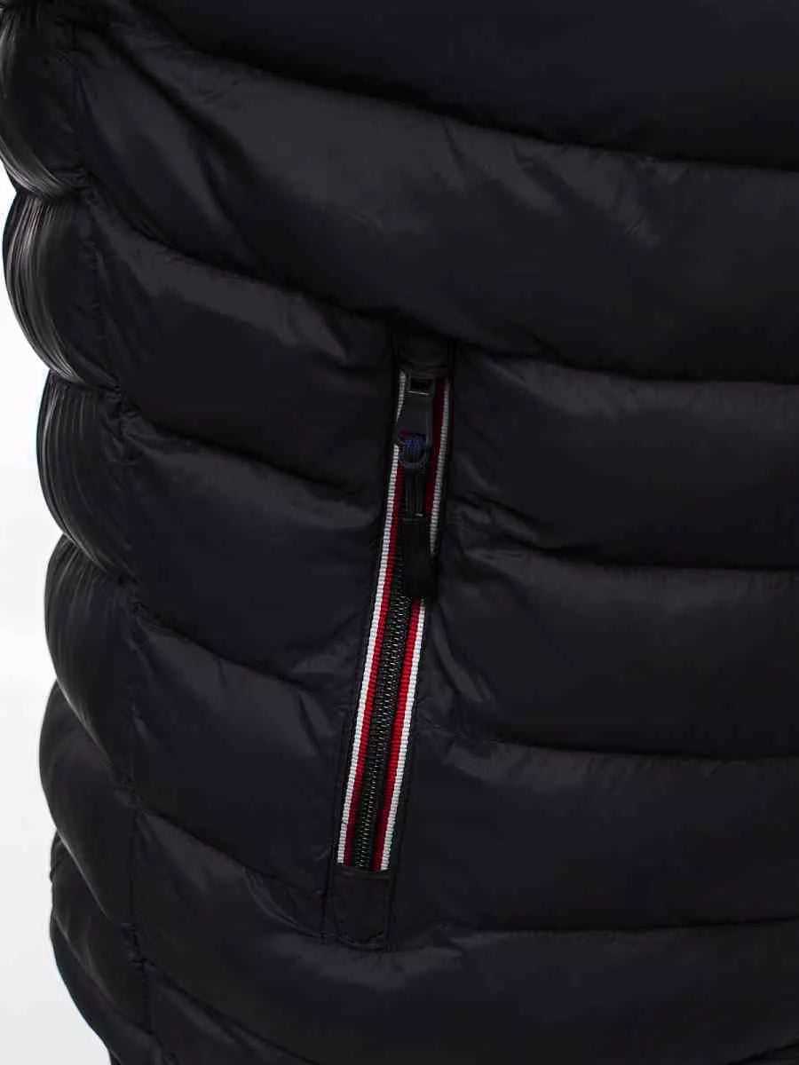 Melna stepēta vīriešu jaka Omir