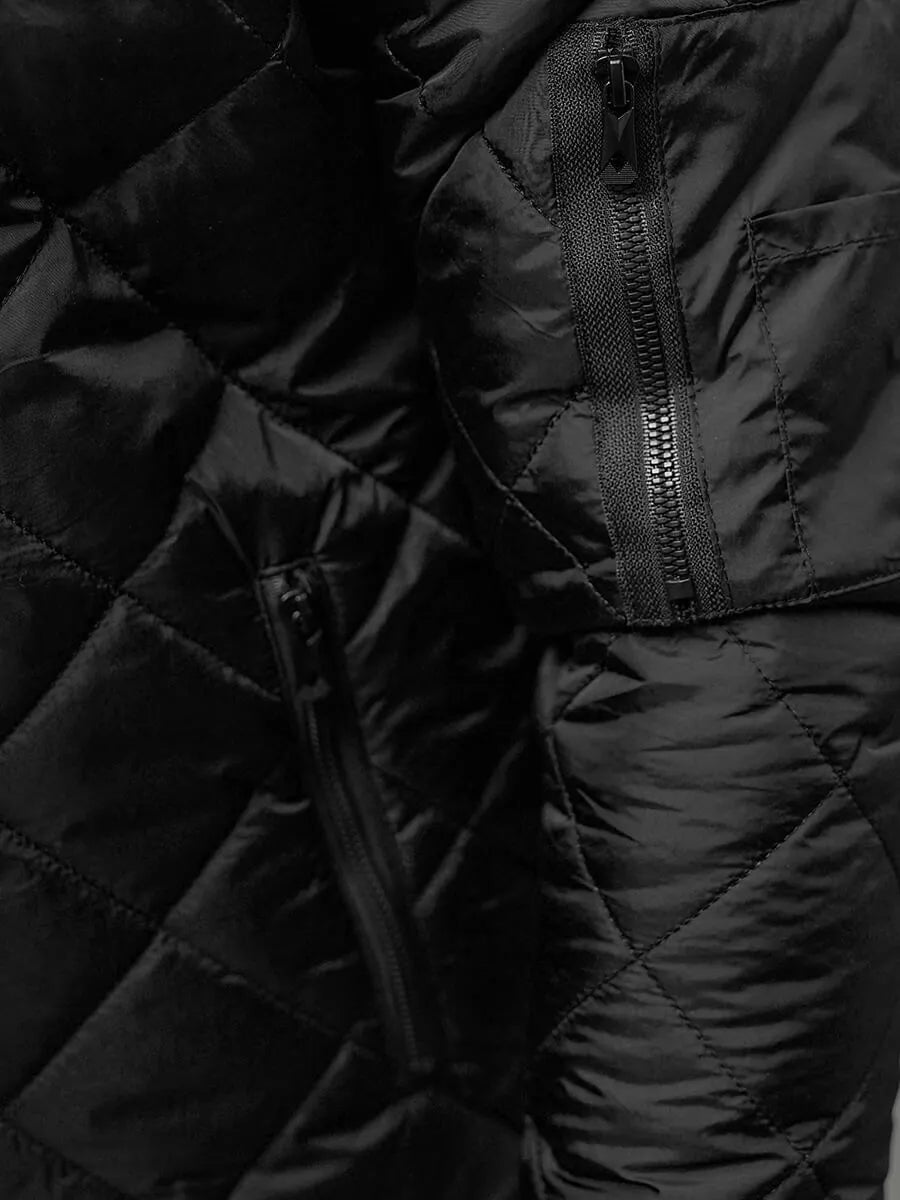 Melna vīriešu jaka ar kapuci Lator