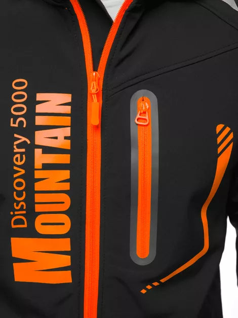 Melna vīriešu jaka ar oranžām detaļām Ero