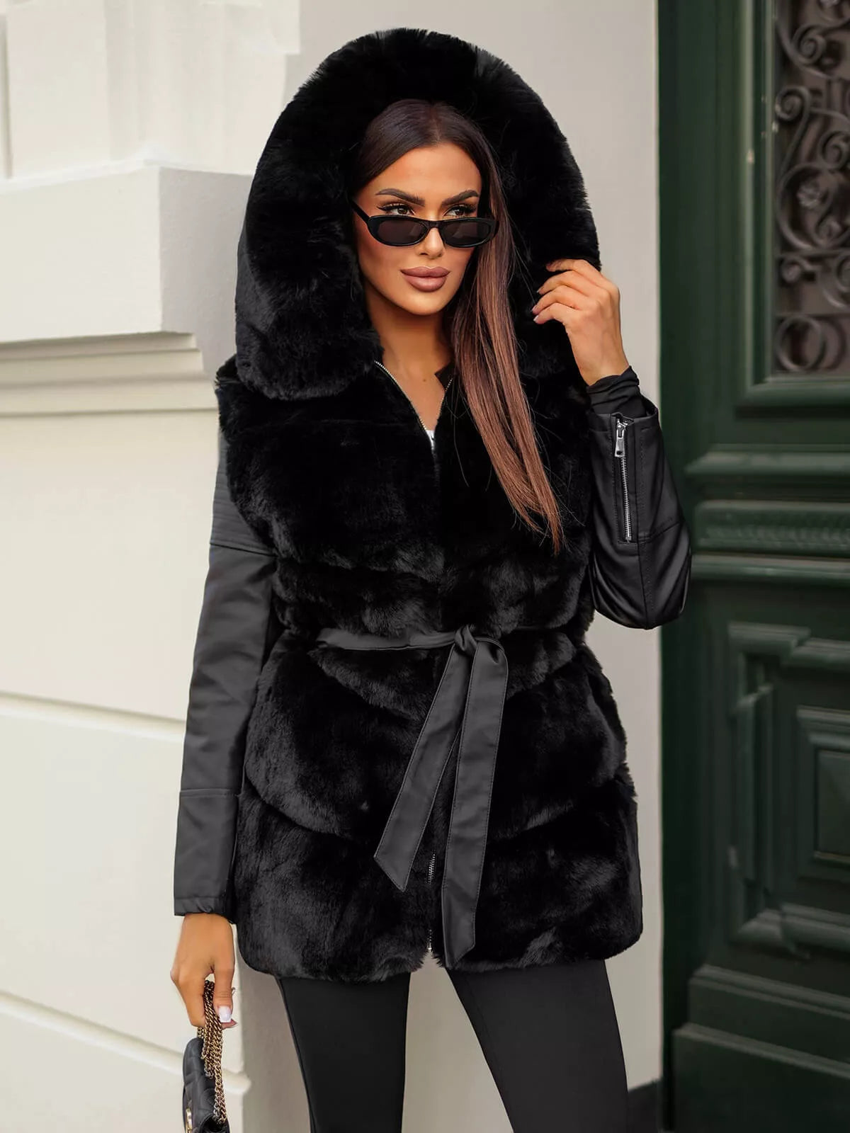 Melna ziemas sieviešu jaka Adel