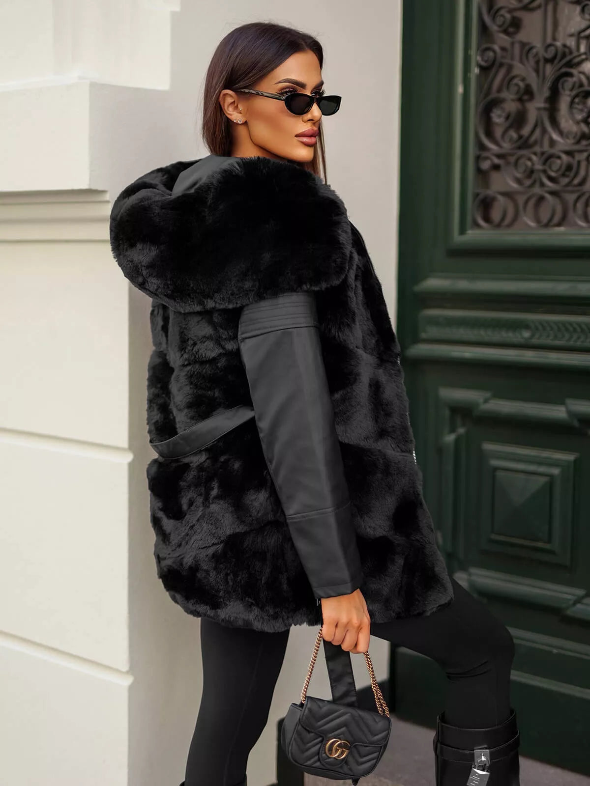 Melna ziemas sieviešu jaka Adel