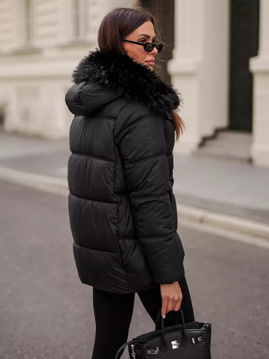 Melna ziemas sieviešu jaka Star