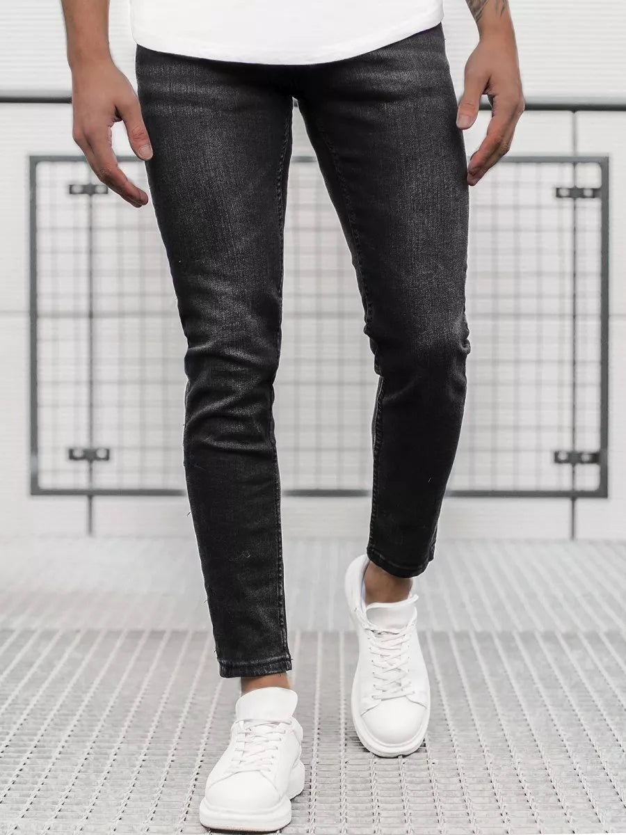 Melnas vīriešu džinsa bikses Tropi