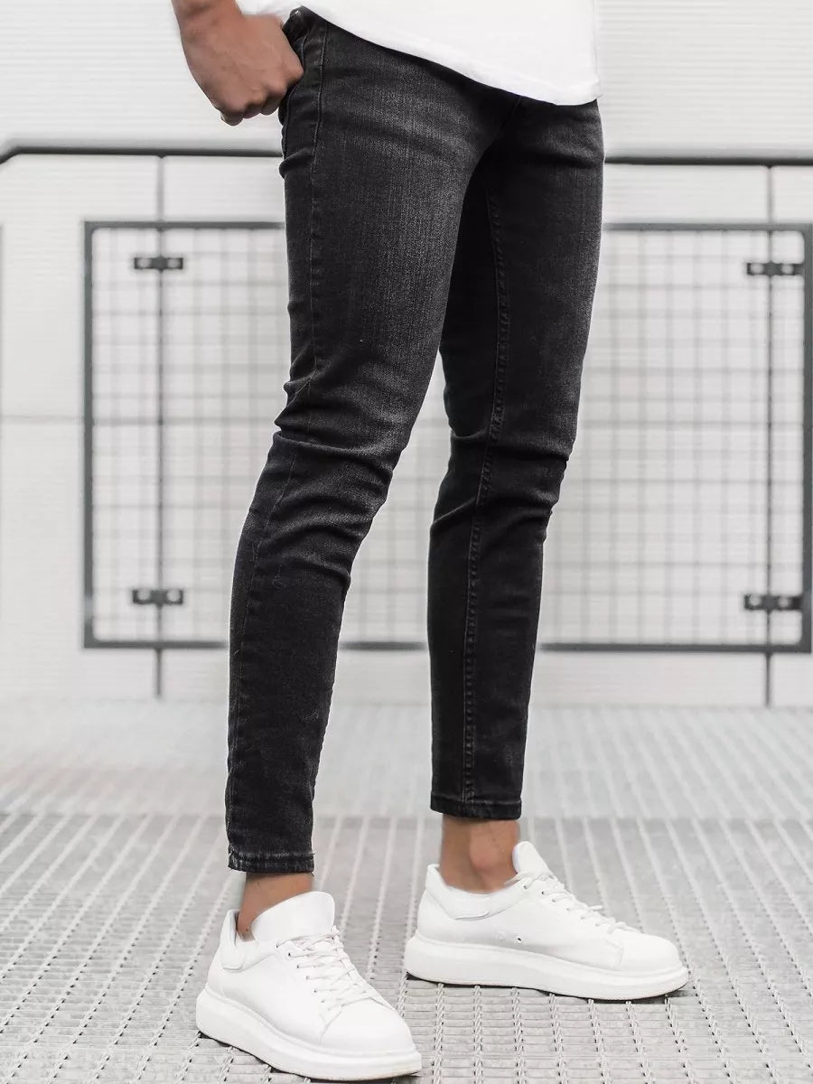 Melnas vīriešu džinsa bikses Tropi