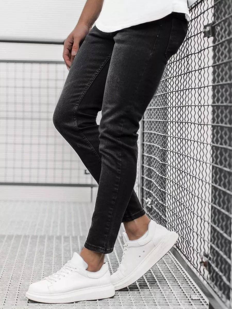 Melnas vīriešu džinsa bikses Tropi