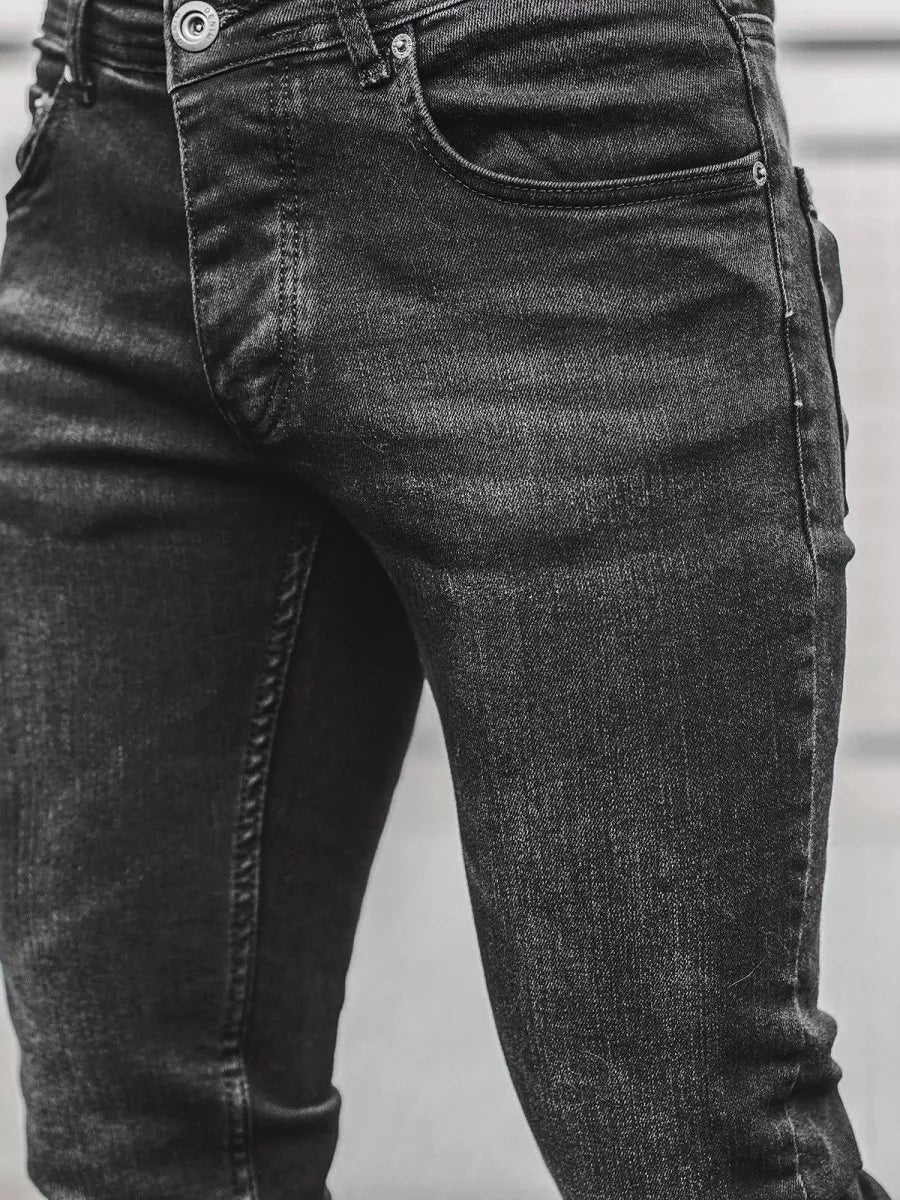 Melnas vīriešu džinsa bikses Tropi