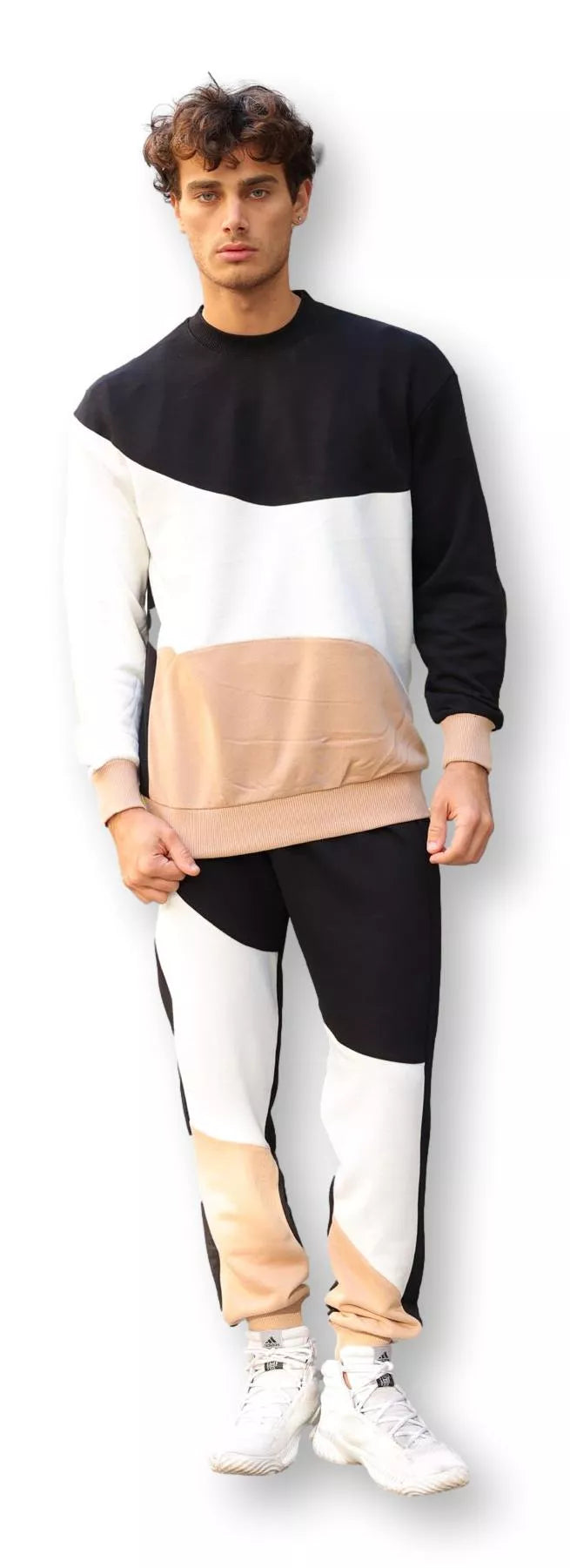 Melns/brūns daudzkrāsains vīriešu komplekts Hipos