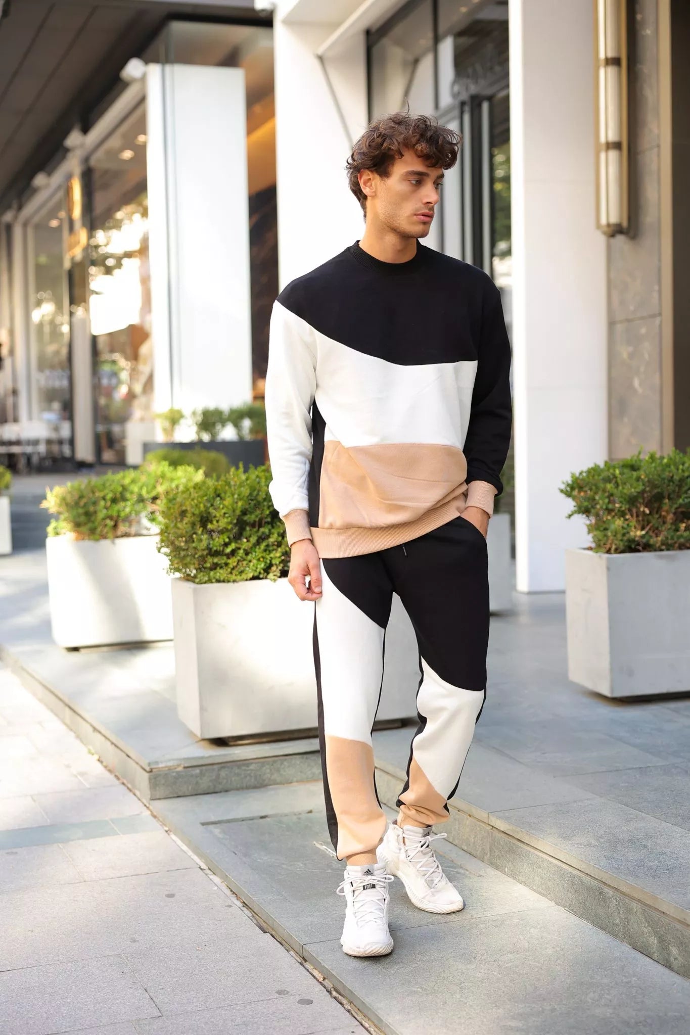 Melns/brūns daudzkrāsains vīriešu komplekts Hipos