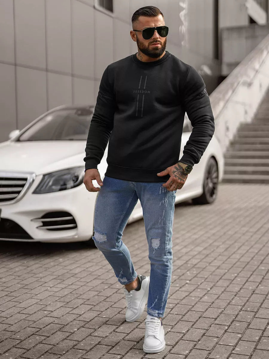 Melns Brīvības džemperis