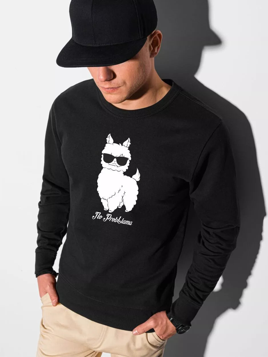 Melns džemperis No ProbLlama 