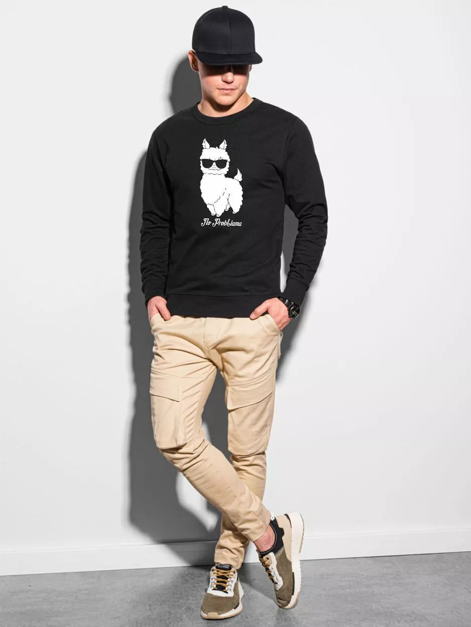 Melns džemperis No ProbLlama 