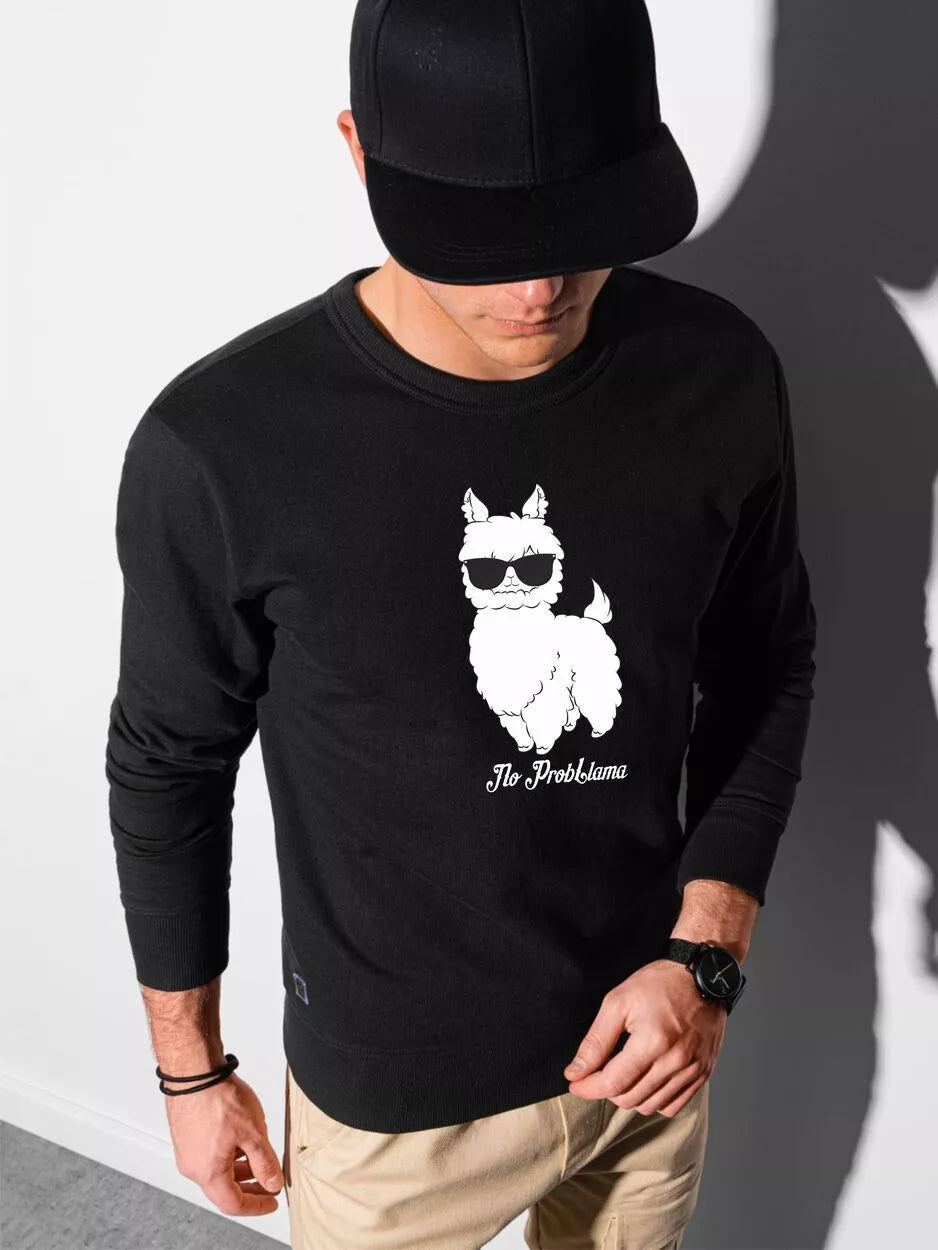 Melns džemperis No ProbLlama 