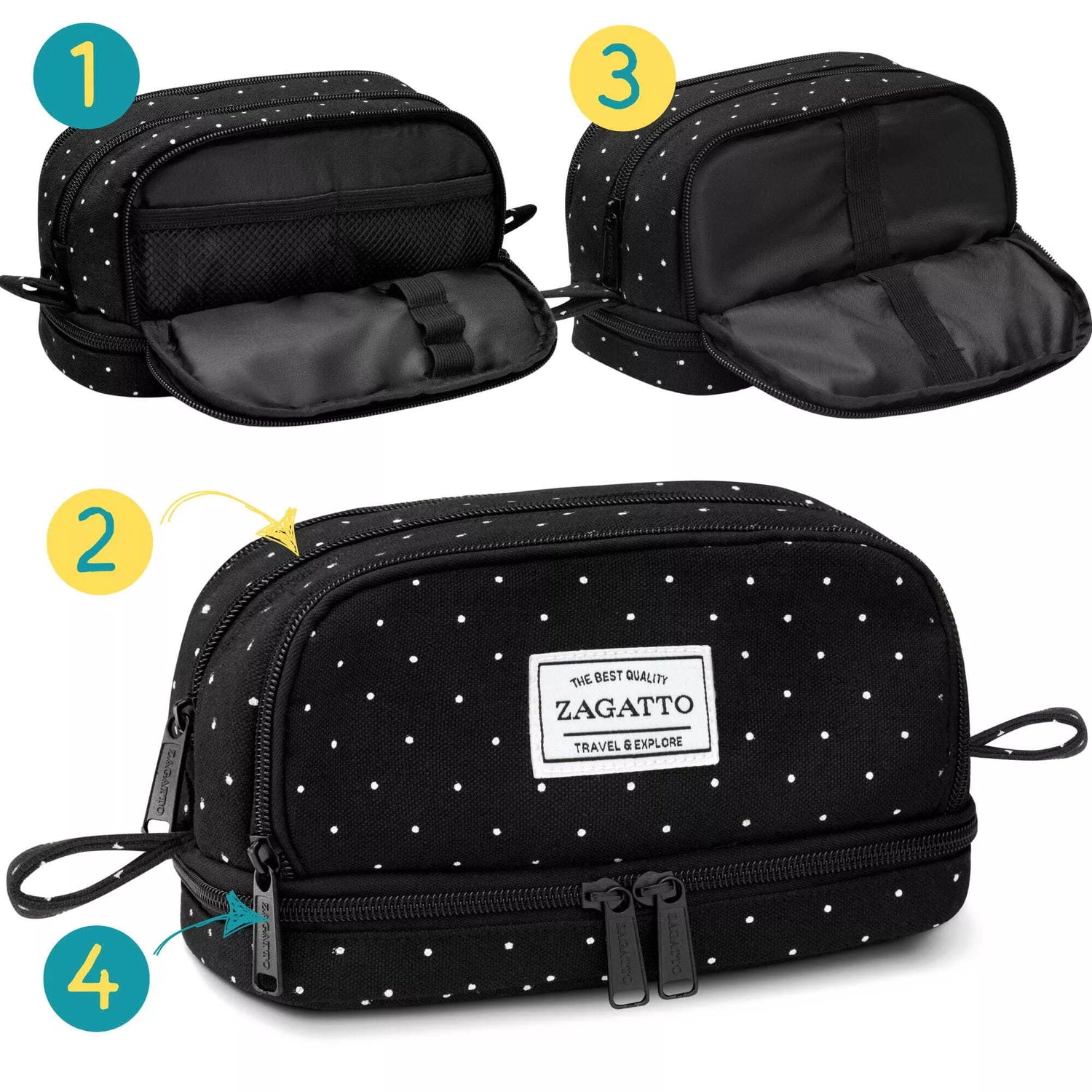 Melns zīmuļu masts ar baltiem punktiņiem