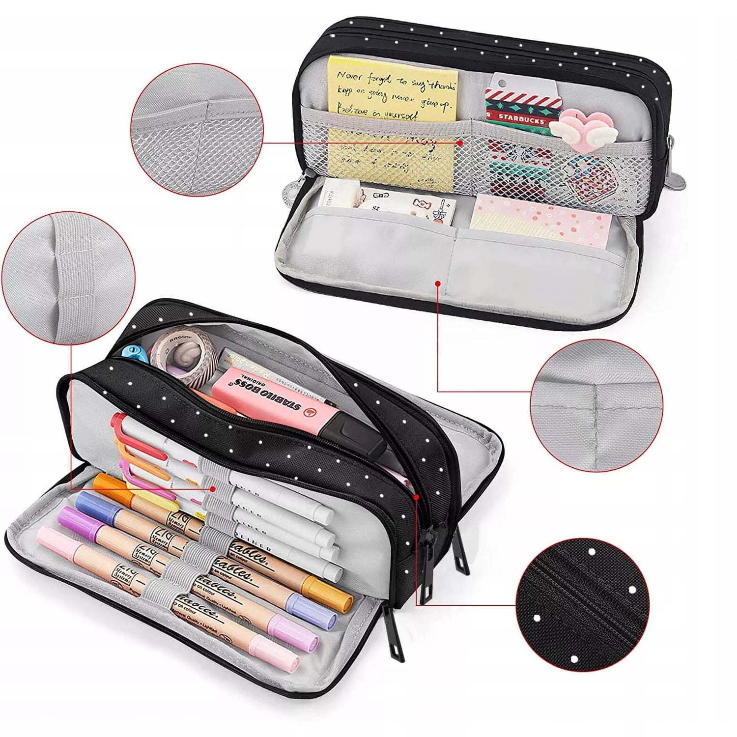 Melns zīmuļu maciņš Major