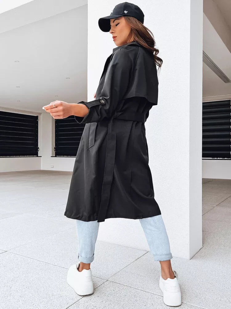 Melns sieviešu plānais mētelis Binc