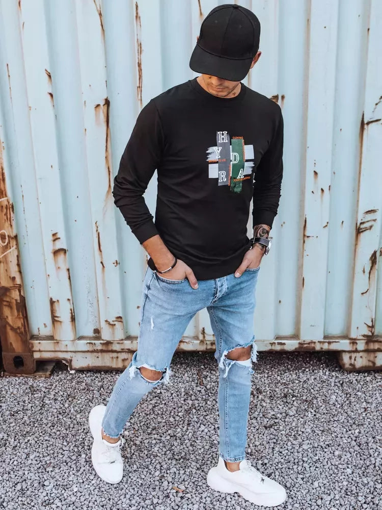 Melns vīriešu džemperis Livol