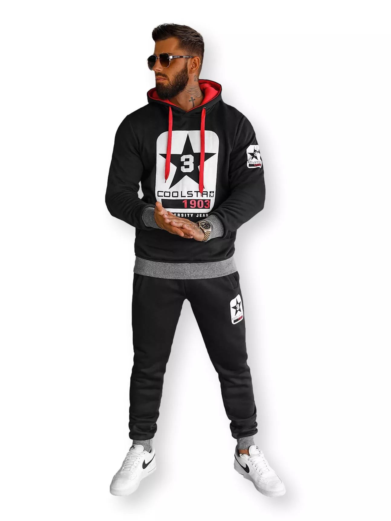 Melns vīriešu sporta komplekts Star