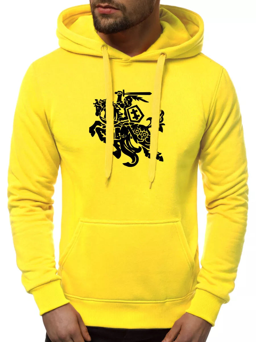 Neona dzeltena vīriešu jaka ar kapuci Vytis