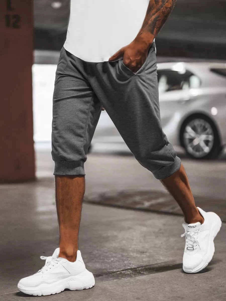 Tumši pelēki sporta šorti vīriešiem Losil