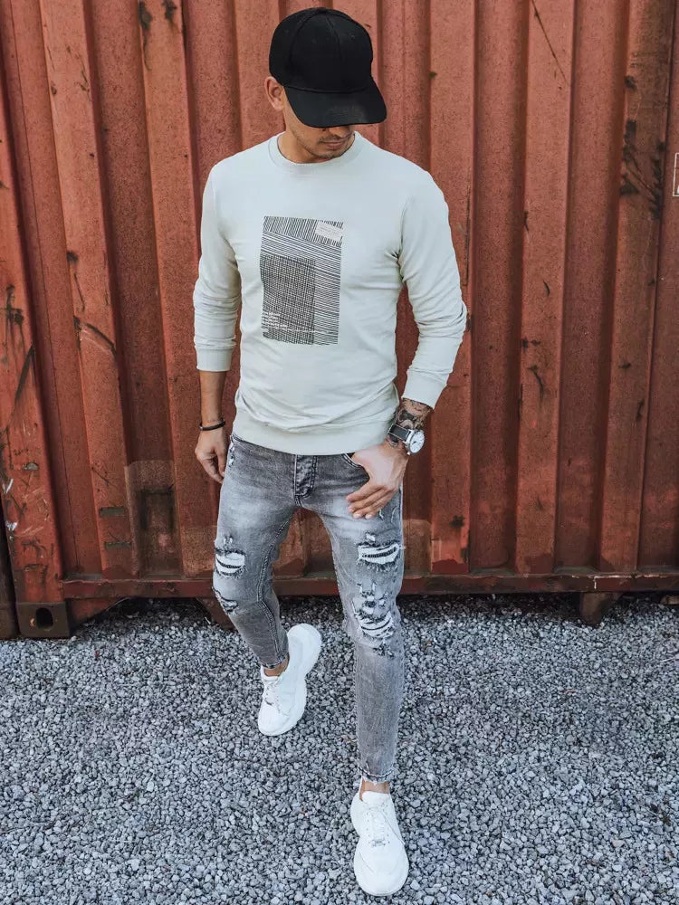 Pelēks vīriešu džemperis Sovel