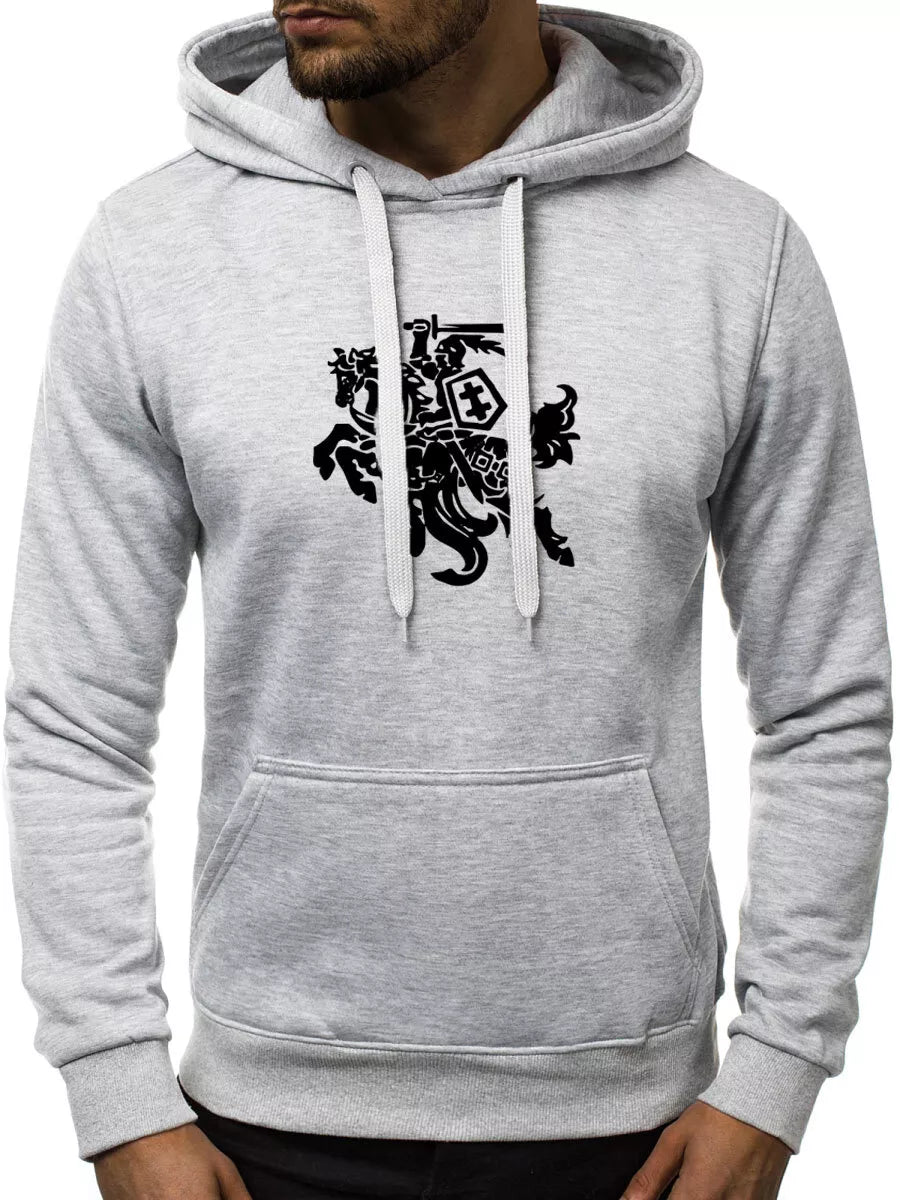 Vīriešu pelēks kapučjakas džemperis Vytis