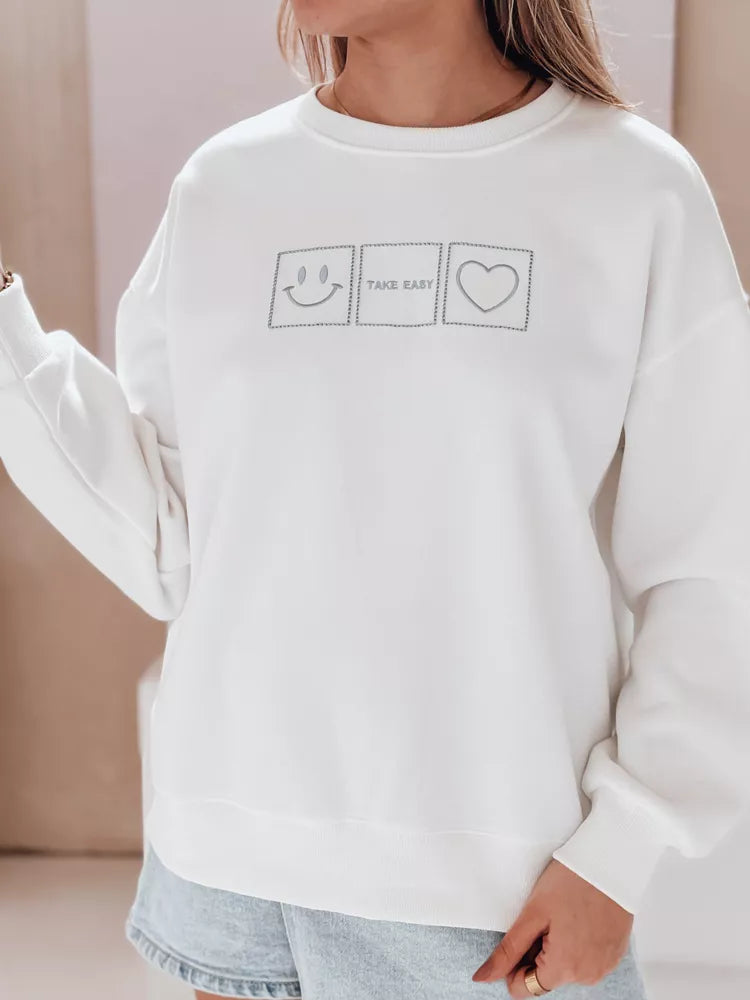 Sieviešu balts džemperis Easy