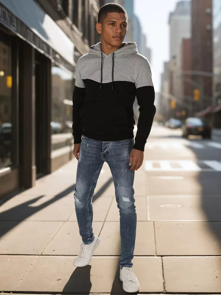 Vīriešu gaiši pelēks džemperis Race