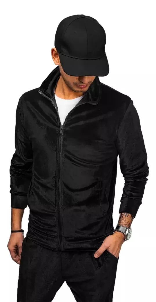 Vīriešu melns velūra džemperis Onil