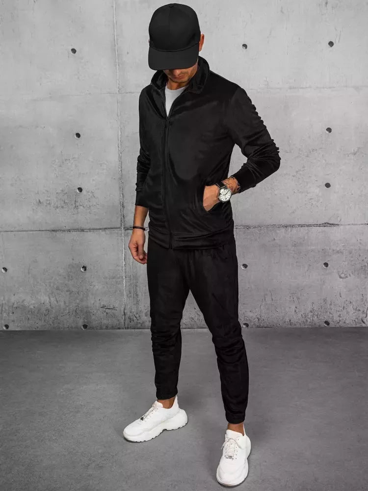 Vīriešu melns velūra džemperis Onil