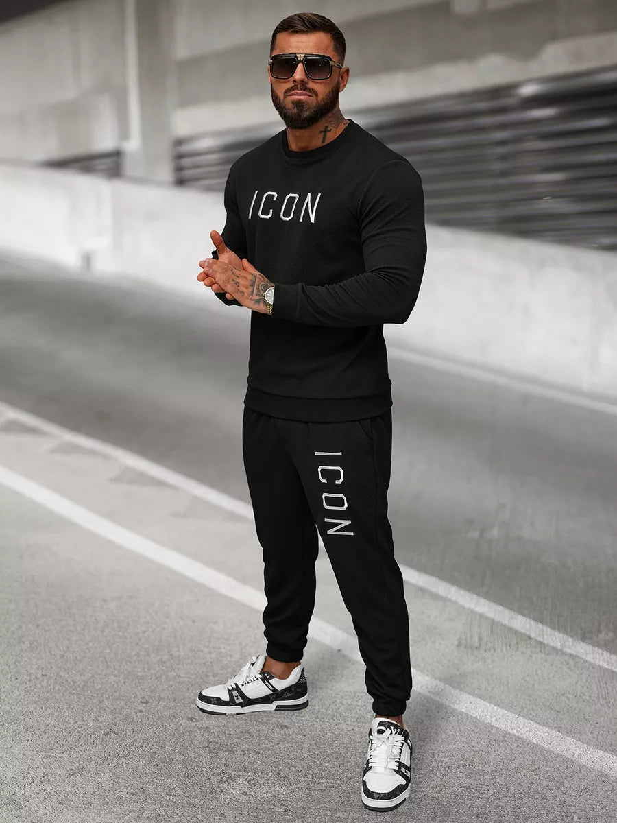 Vīriešu melns džemperis Icon