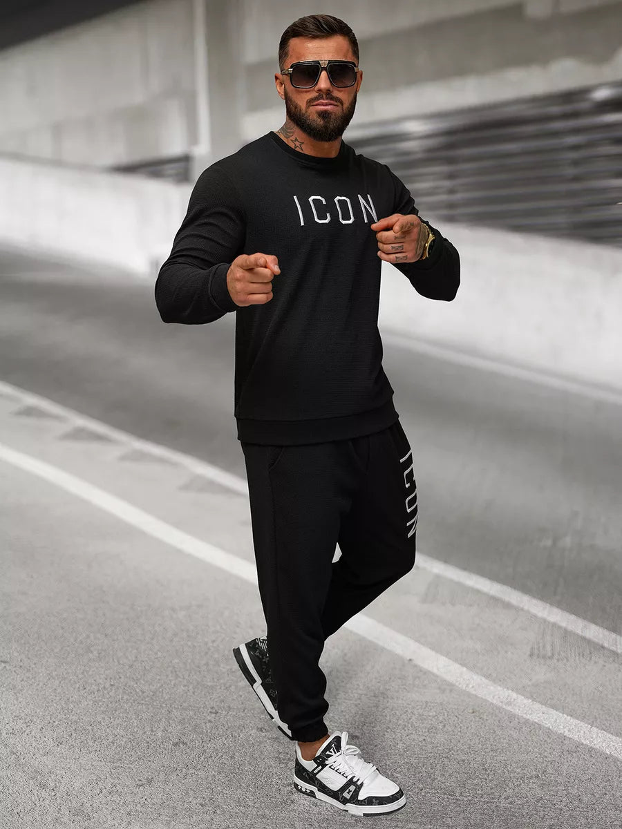 Vīriešu melns džemperis Icon