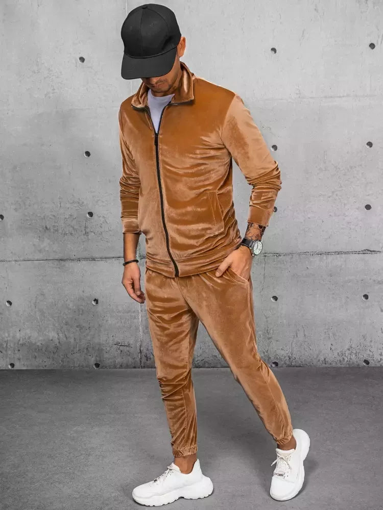 Vīriešu brūns velūra džemperis Onil