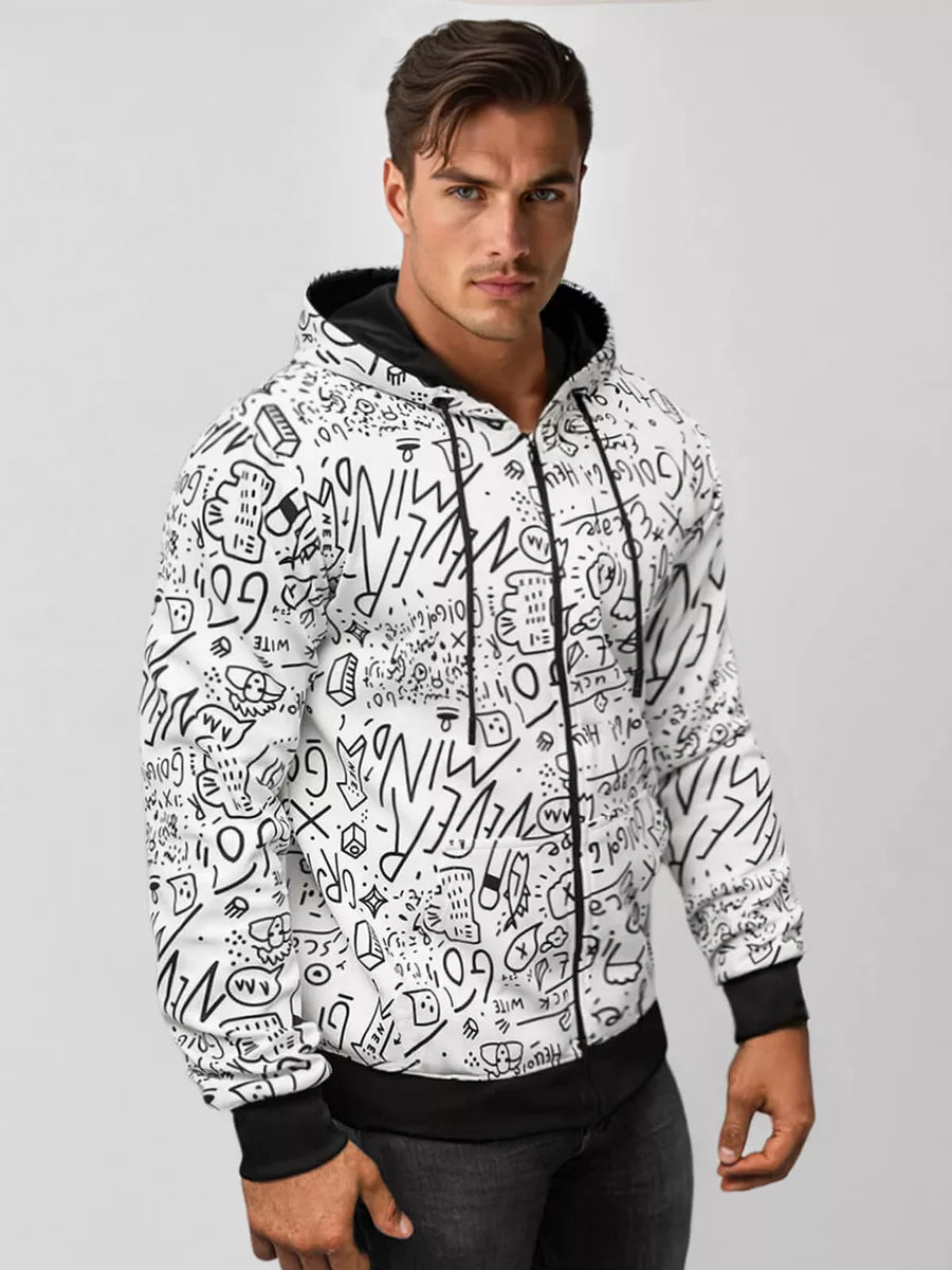 Balts kapučjakas džemperis Mind