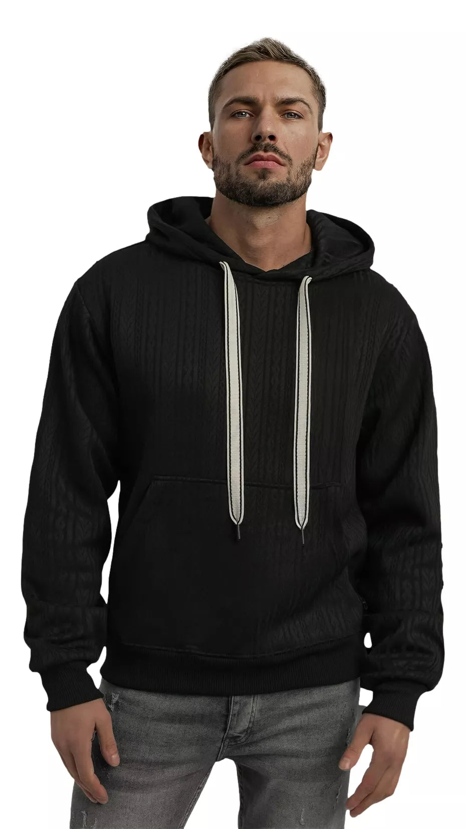 Vīriešu melns kapučjakas krekls Race